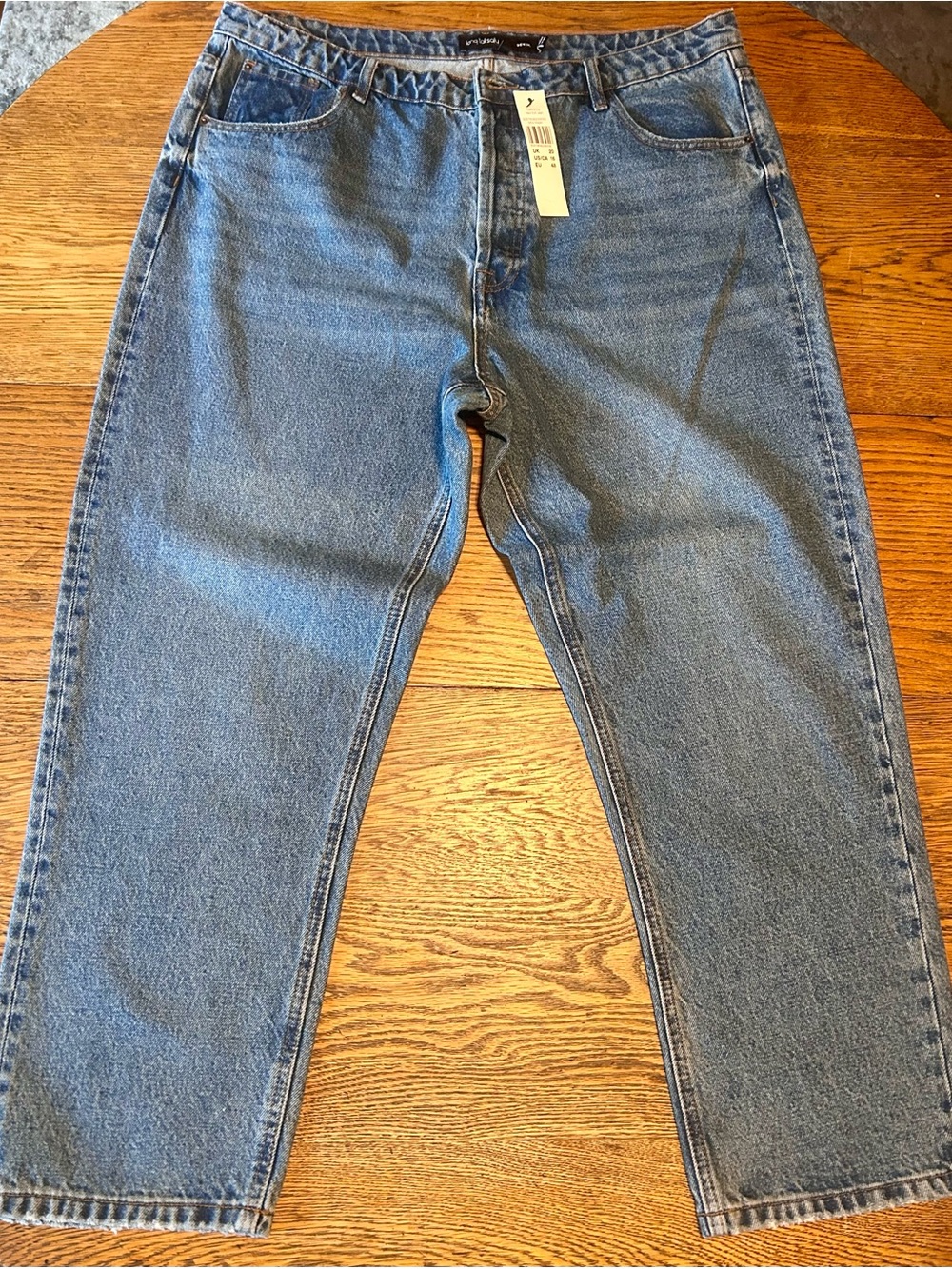 NWT Long Tall Sally New Edit Jeans Mid Wash Size 16 US Tall Cropped Ankle Denim